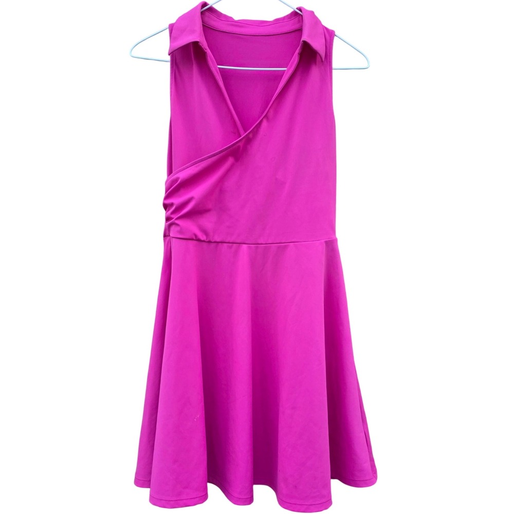 NWOT Halara Golf Dress Womens S Pink Sleeveless Collar Fit and Flare Mini Casual